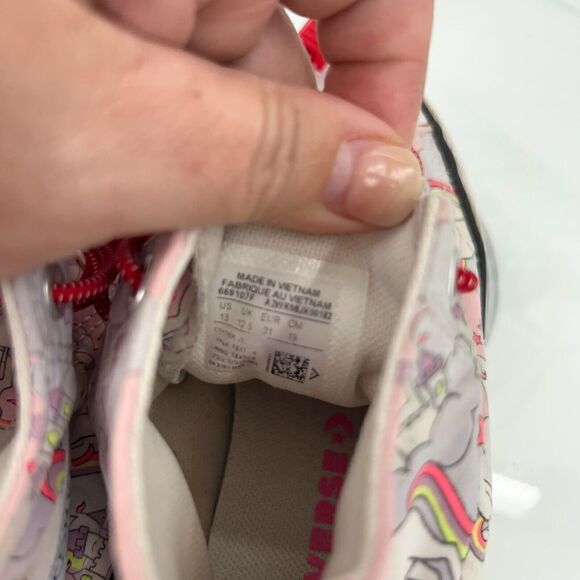 Converse Chuck Taylor Hi Top Sneakers Junior Kids 13 Unicorn Shoes Lace Up Girls - Picture 11 of 13